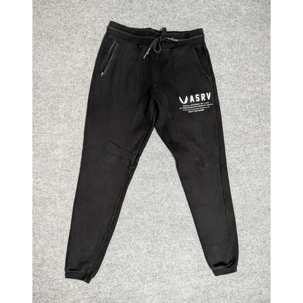 ASRV Joggers Mens Large Drawstring Black